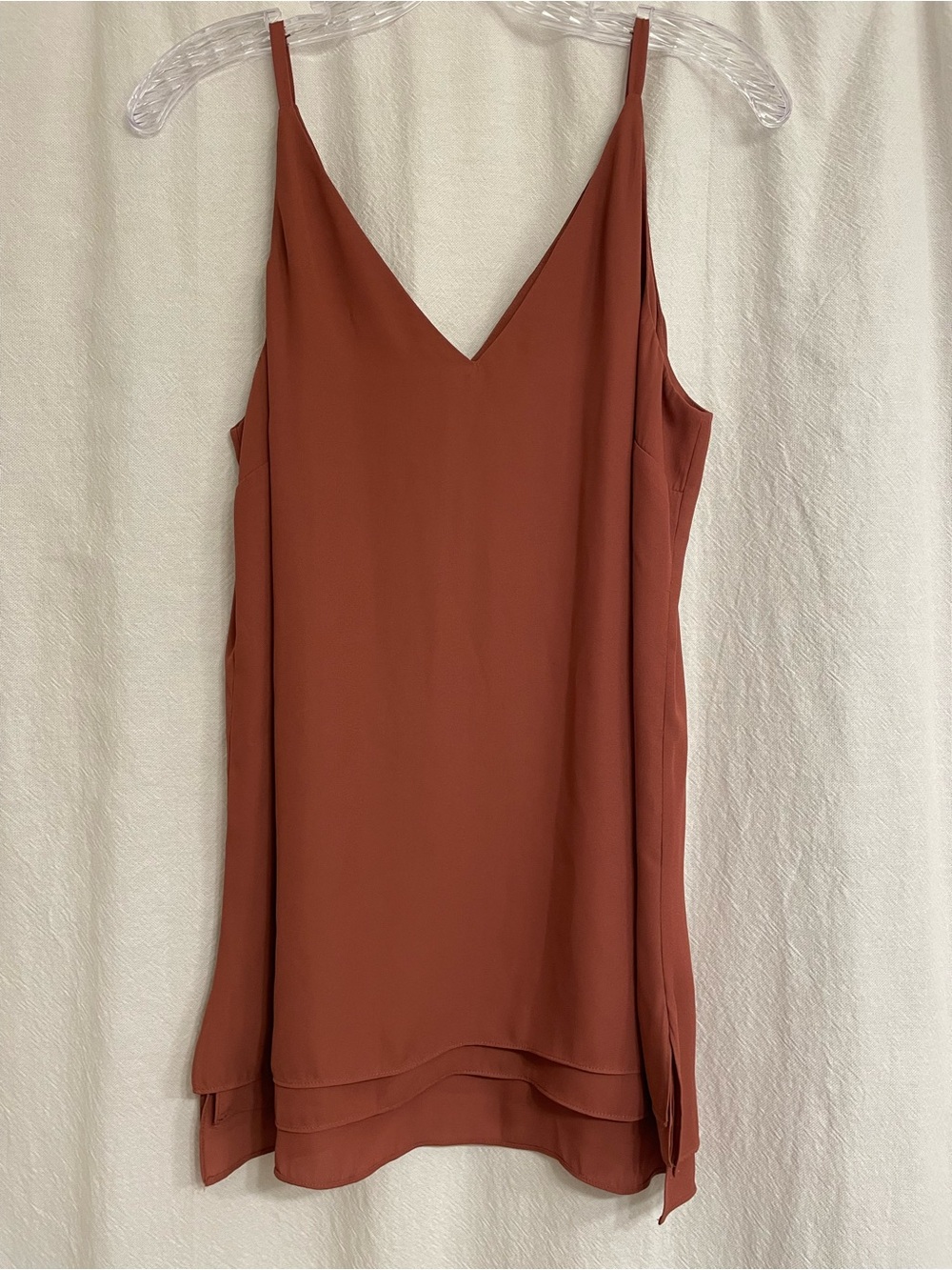 White House Black Market spaghetti strap top in “Terra Rosa” color, size small